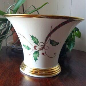 Vintage Lenox Holiday Nouveau Large Centerpiece 22K Gold Rim